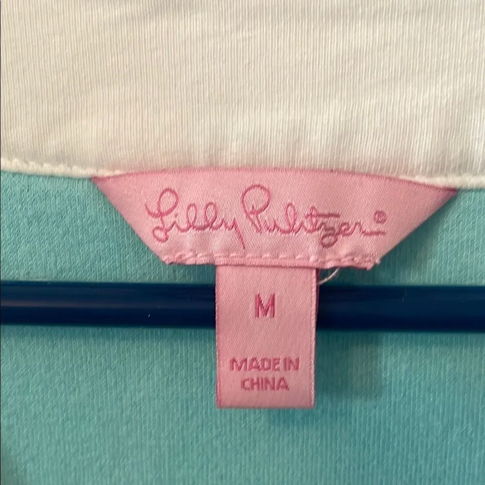 Lilly Pulitzer Turquoise and White V-Neck Terry Dress